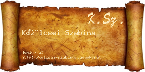 Kölcsei Szabina névjegykártya