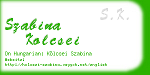 szabina kolcsei business card