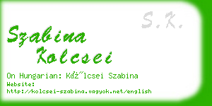 szabina kolcsei business card